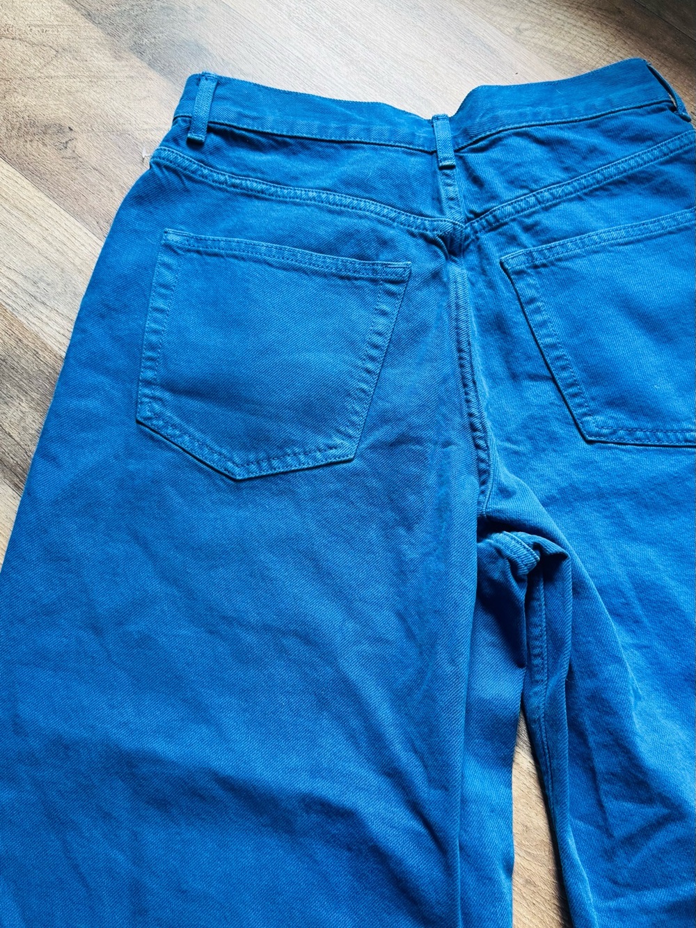 NWT Topshop Bright Blue Wide Leg Jeans US 6 UK10 High Waist Mom Jeans Denim - Picture 6 of 7